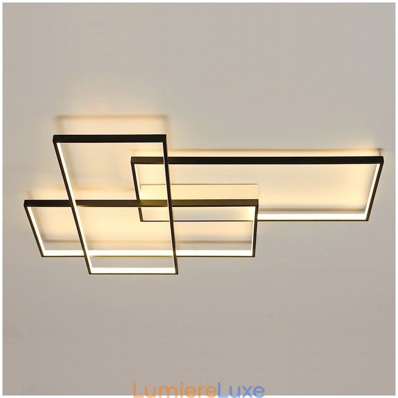 Plafonnier moderne et contemporain en aluminium avec variateur d'intensité pour salon, chambre à coucher