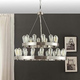 Lustre en métal chromé de style mini vintage