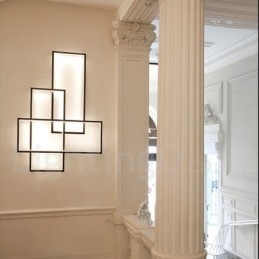 Plafonnier moderne et contemporain en aluminium avec variateur d'intensité pour salon, chambre à coucher