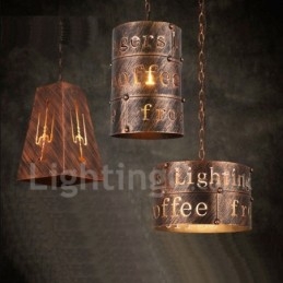 1 lampe suspendue rétro vintage style café