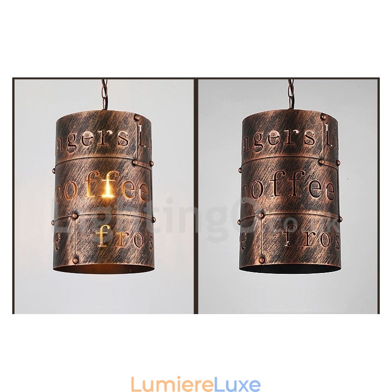 1 lampe suspendue rétro vintage style café
