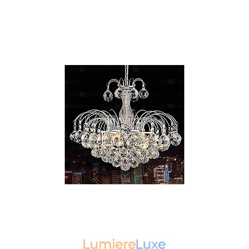 Lustre de luxe moderne en cristal à 3 lumières