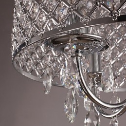 Lustre traditionnel classique en cristal et métal chromé