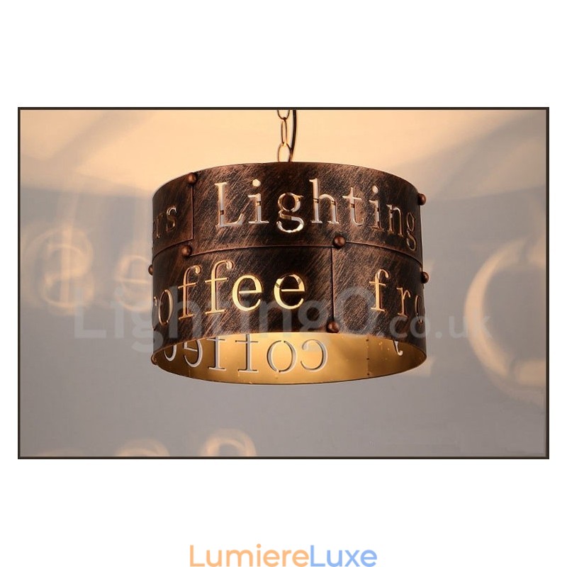 1 lampe suspendue rétro vintage style café
