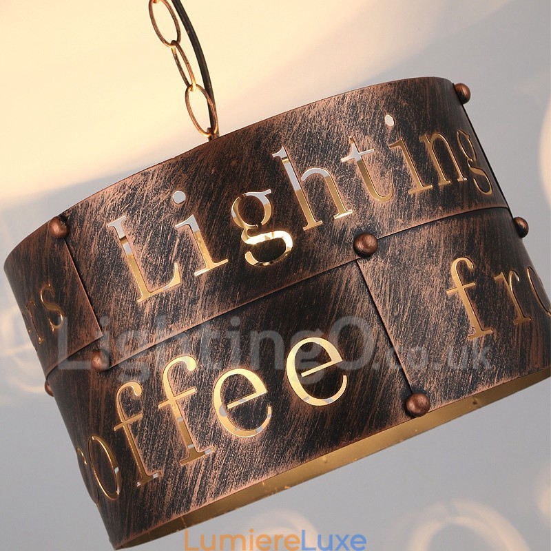 1 lampe suspendue rétro vintage style café