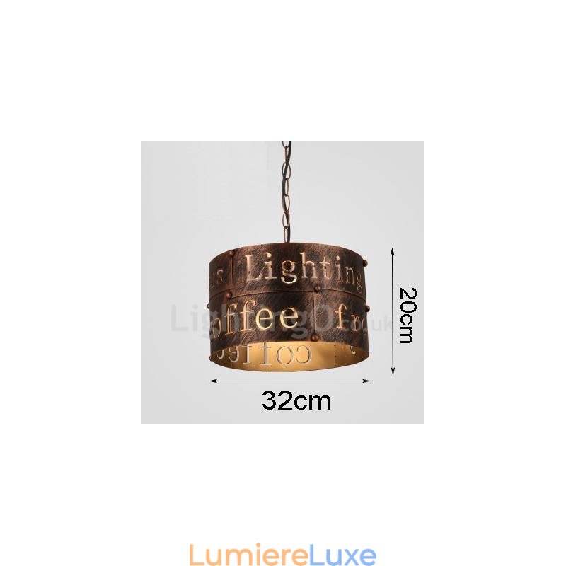 1 lampe suspendue rétro vintage style café