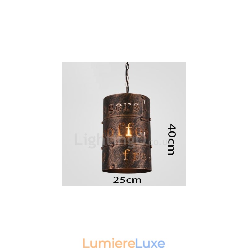 1 lampe suspendue rétro vintage style café