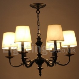 Lustre rustique rétro à 6 lumières de style bougie