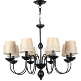 Lustre rustique rétro contemporain à 8 lumières de style bougie