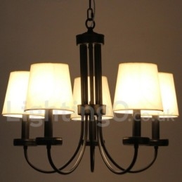 Lustre rétro contemporain noir à 5 lumières de style bougie