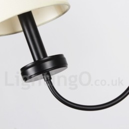 Lustre rétro contemporain noir à 5 lumières de style bougie