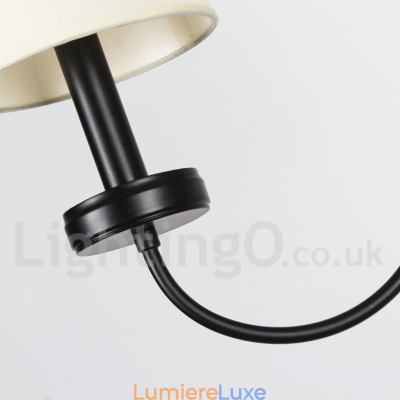 Lustre rétro contemporain noir à 5 lumières de style bougie
