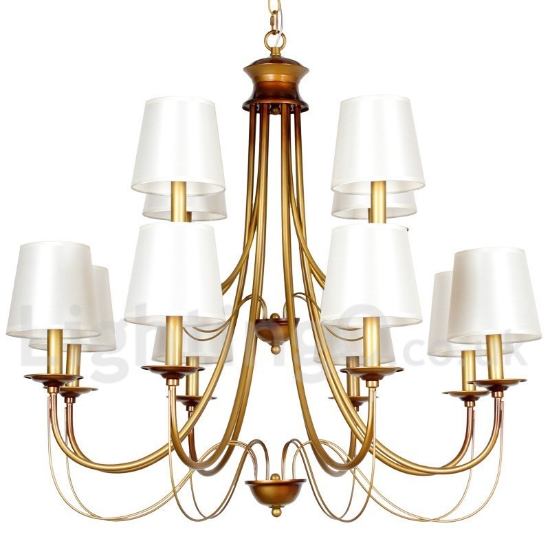 Lustre à 12 lumières de style méditerranéen rustique et contemporain moderne de style bougie