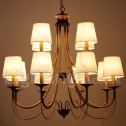 Lustre à 12 lumières de style méditerranéen rustique et contemporain moderne de style bougie