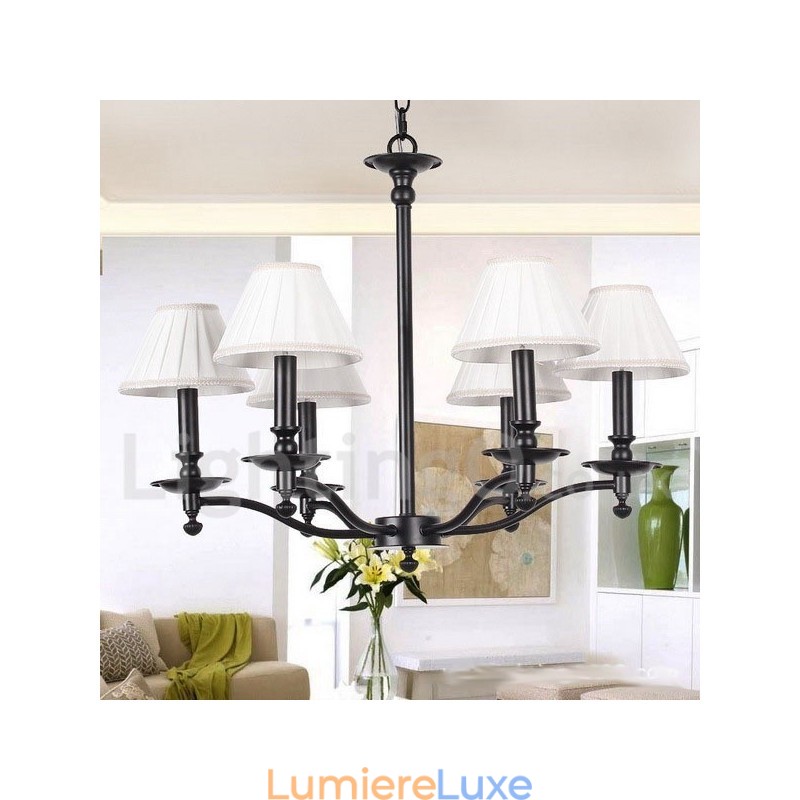 Lustre rétro rustique à 6 lumières de style bougie