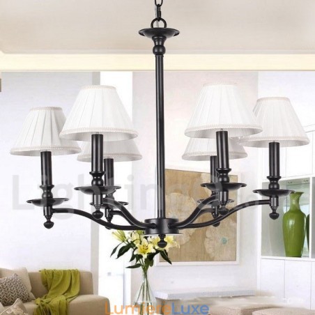 Lustre rétro rustique à 6 lumières de style bougie