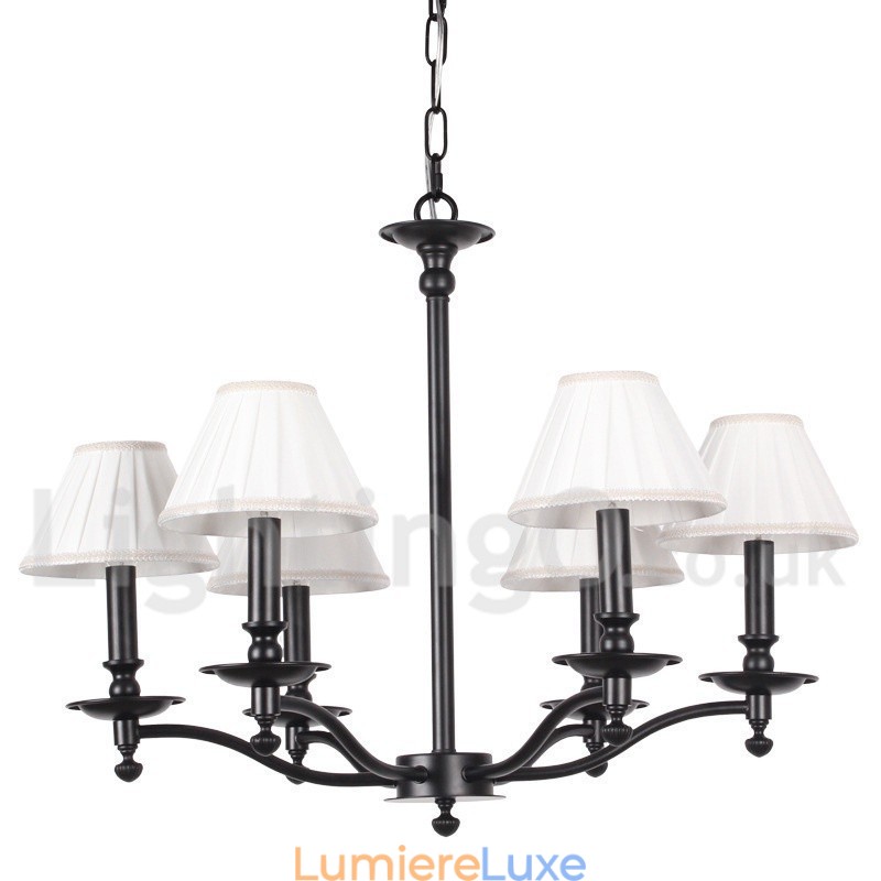 Lustre rétro rustique à 6 lumières de style bougie