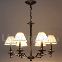 Lustre rétro rustique à 6 lumières de style bougie