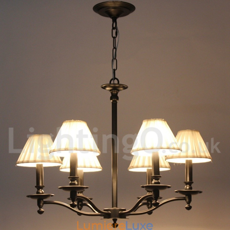 Lustre rétro rustique à 6 lumières de style bougie