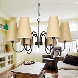 Lustre rétro contemporain à 6 lumières de style bougie