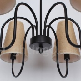 Lustre rétro contemporain à 6 lumières de style bougie