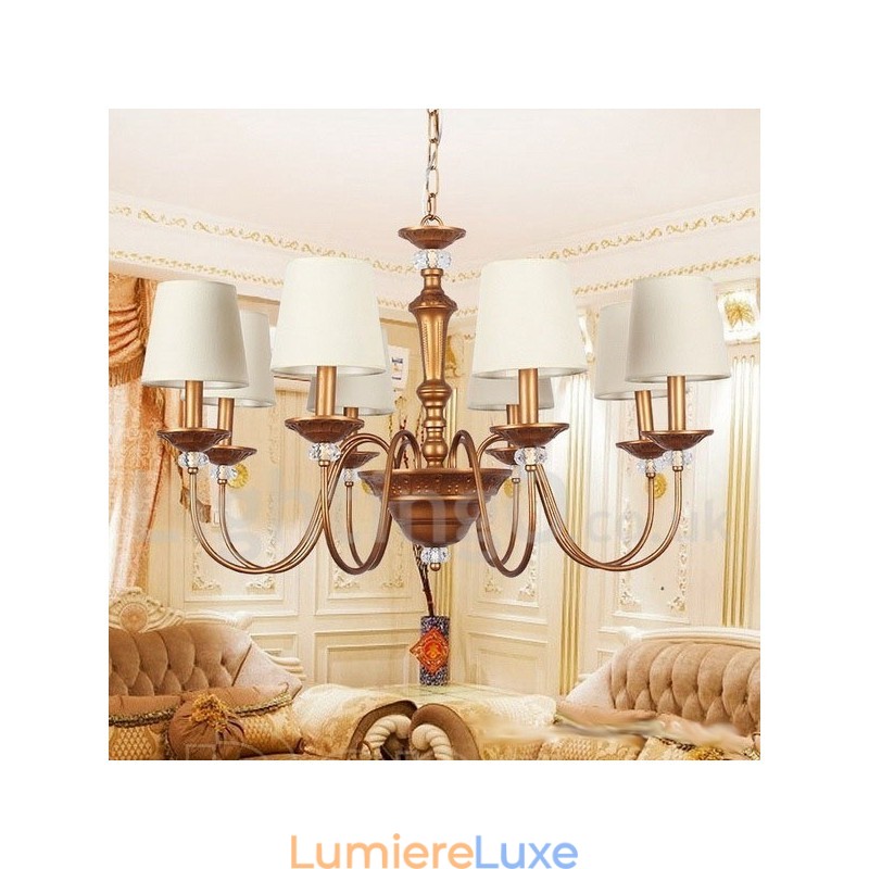 Lustre rétro à 8 lumières de style bougie