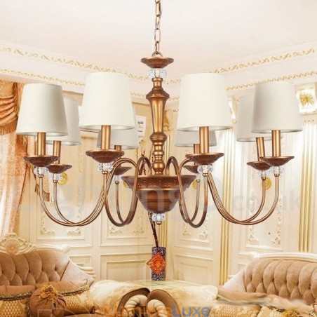 Lustre rétro à 8 lumières de style bougie
