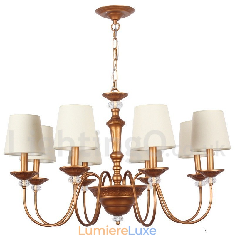 Lustre rétro à 8 lumières de style bougie