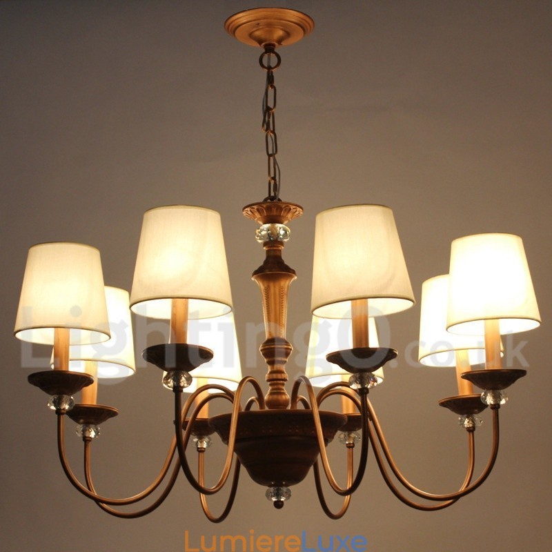 Lustre rétro à 8 lumières de style bougie
