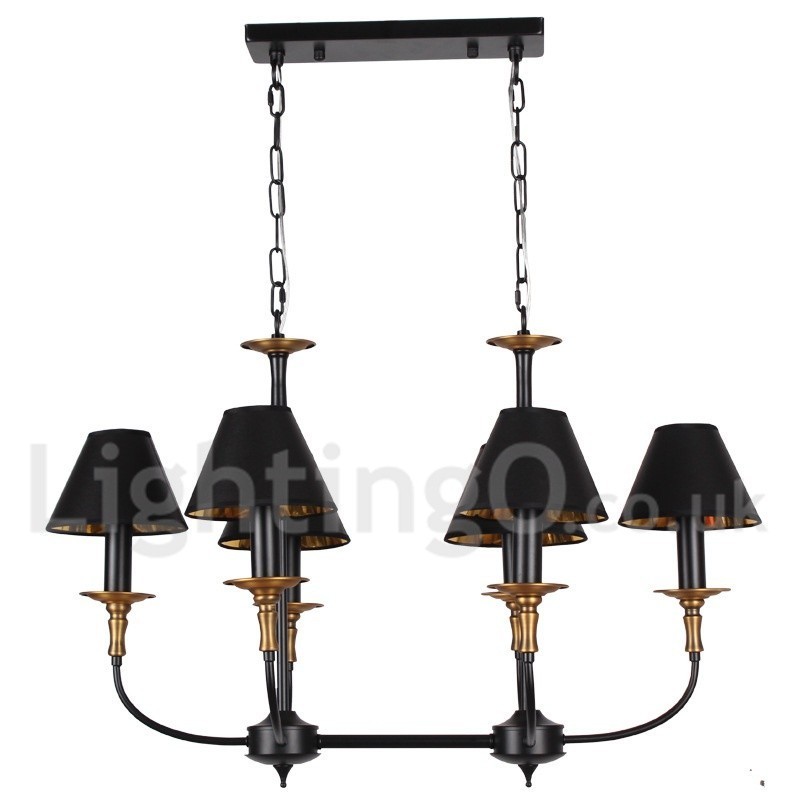 Lustre rétro contemporain à 6 lumières de style bougie