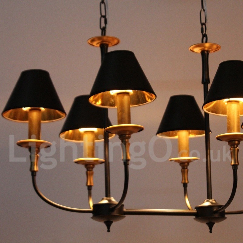 Lustre rétro contemporain à 6 lumières de style bougie