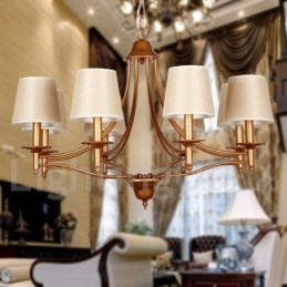 Lustre à 8 lumières de style méditerranéen rétro rustique avec bougies