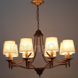 Lustre à 8 lumières de style méditerranéen rétro rustique avec bougies