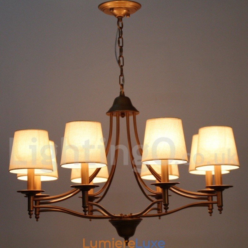Lustre à 8 lumières de style méditerranéen rétro rustique avec bougies