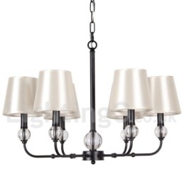Lustre rustique rétro contemporain à 6 lumières de style bougie