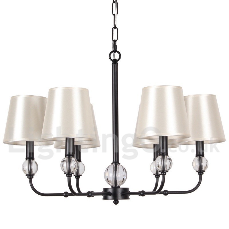 Lustre rustique rétro contemporain à 6 lumières de style bougie