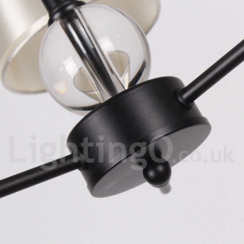 Lustre rustique rétro contemporain à 6 lumières de style bougie