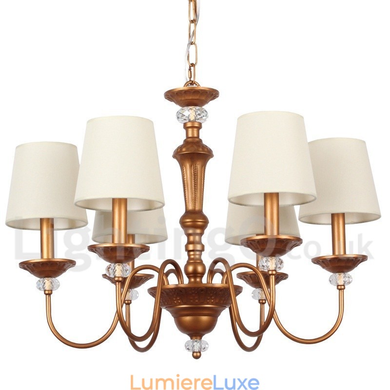 Lustre rustique noir rétro à 6 lumières de style bougie