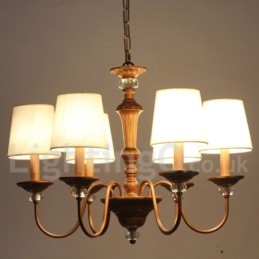 Lustre rustique noir rétro à 6 lumières de style bougie