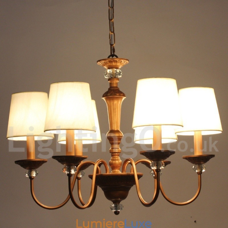 Lustre rustique noir rétro à 6 lumières de style bougie