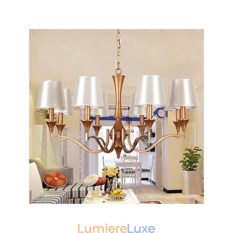 Lustre à 8 lumières de style bougie