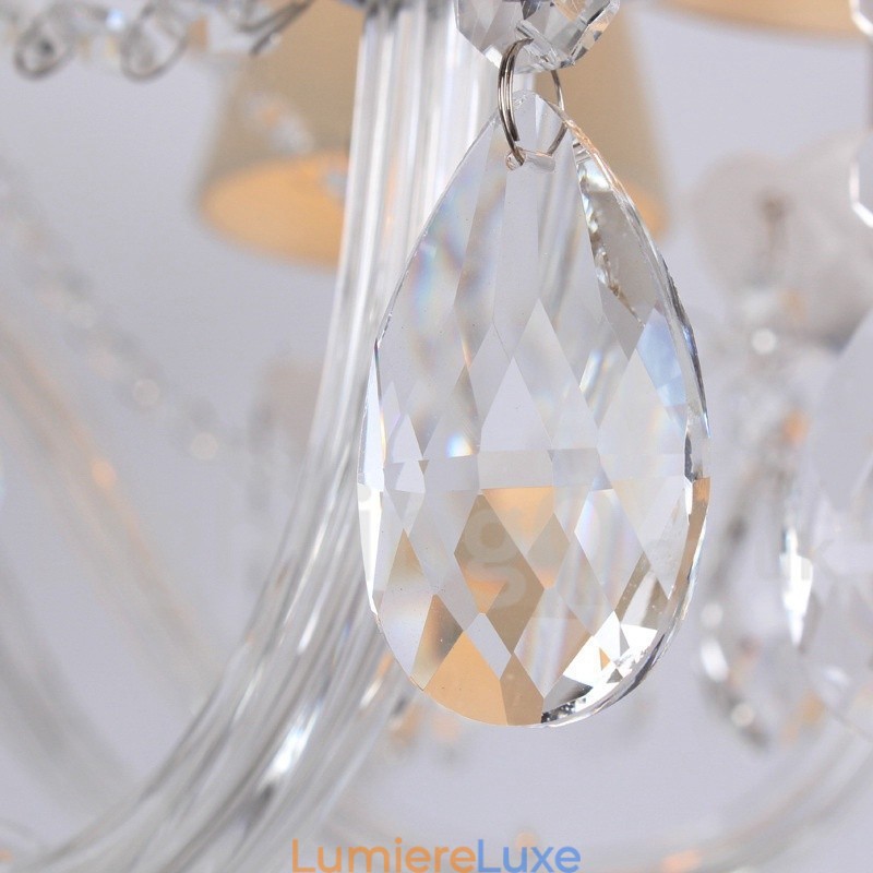 Lustre à 3 lumières en cristal K9 blanc style bougie