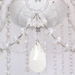 Lustre en cristal K9 blanc à 8 lumières de style bougie