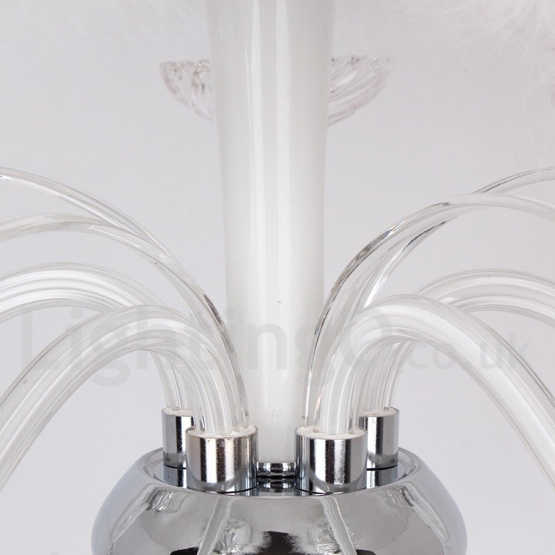 Lustre contemporain en cristal K9 blanc à 8 lumières de style bougie