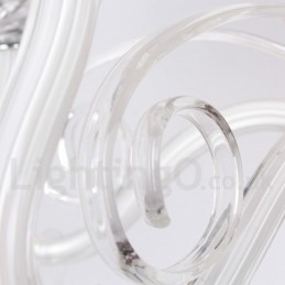 Lustre contemporain en cristal K9 blanc à 8 lumières de style bougie
