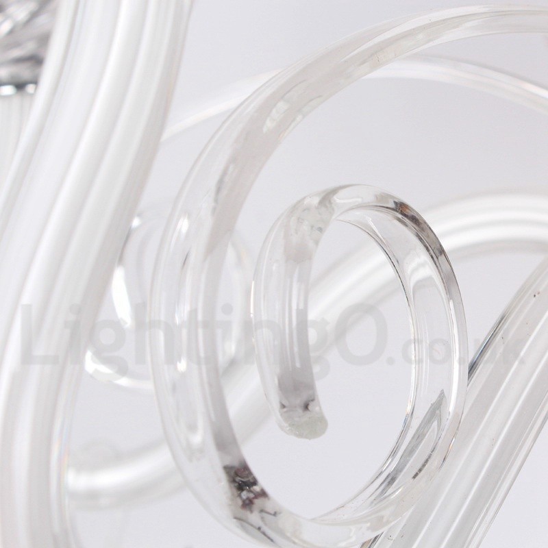 Lustre contemporain en cristal K9 blanc à 8 lumières de style bougie