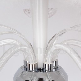Lustre contemporain à 6 lumières en cristal K9 blanc de style bougie