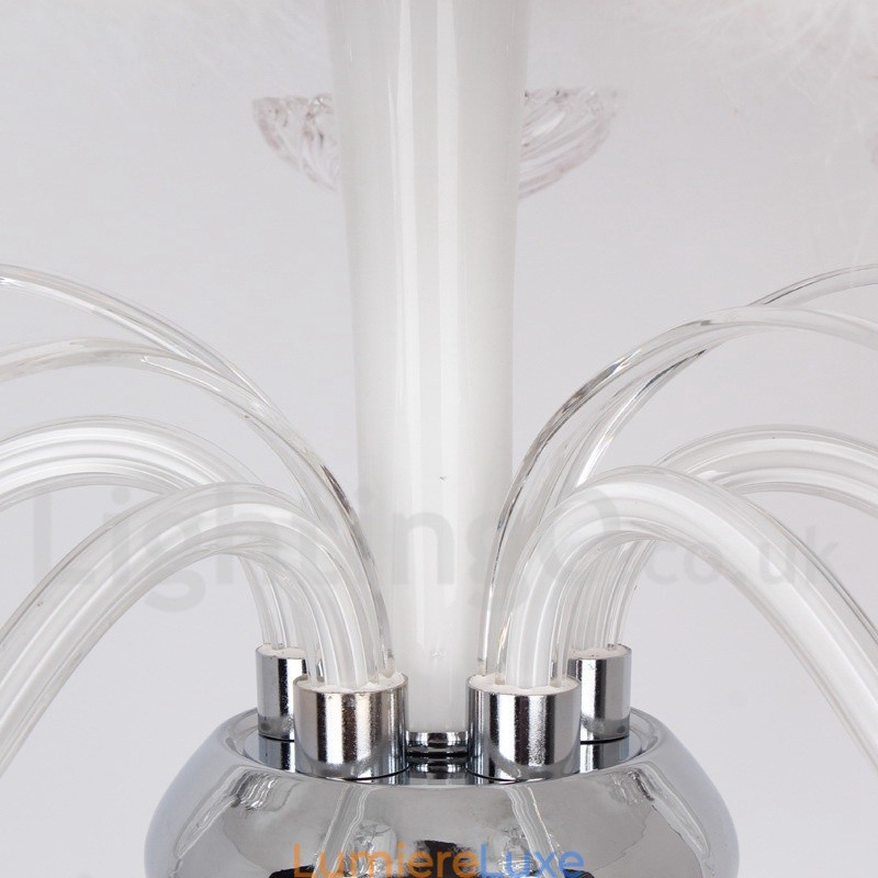 Lustre contemporain à 6 lumières en cristal K9 blanc de style bougie