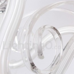 Lustre contemporain à 6 lumières en cristal K9 blanc de style bougie