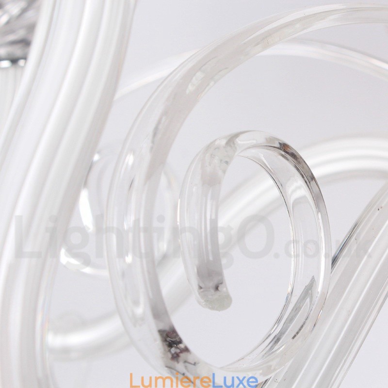 Lustre contemporain à 6 lumières en cristal K9 blanc de style bougie